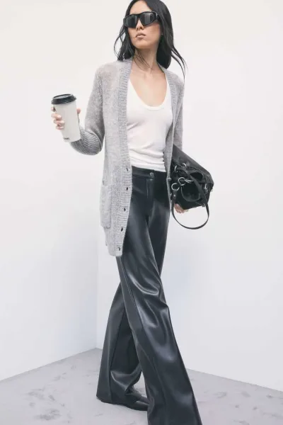 Cardigan in misto lana e mohair con tasche