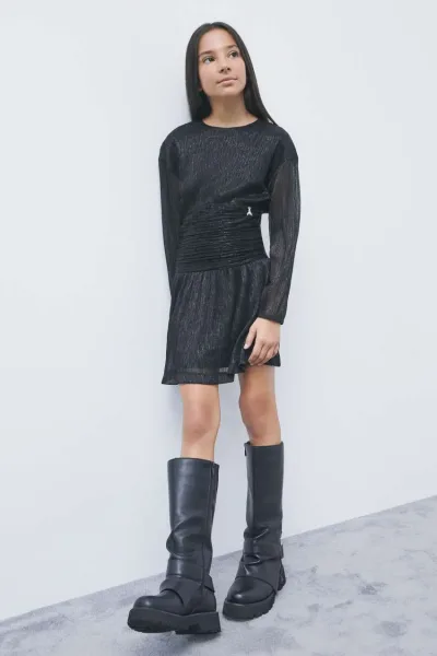 Abito mini drappeggiato in lurex